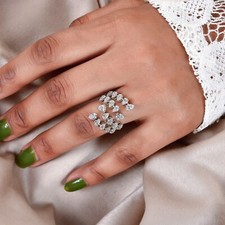 2.27 Karat Birne Schnitt Diamant Umgehen Verlobungsring IN 14k Solid Weiß Gold