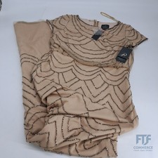 Adrianna Papell Damen Short Sleeve Blouson Beaded Gown Kleider, Tau... 191916100