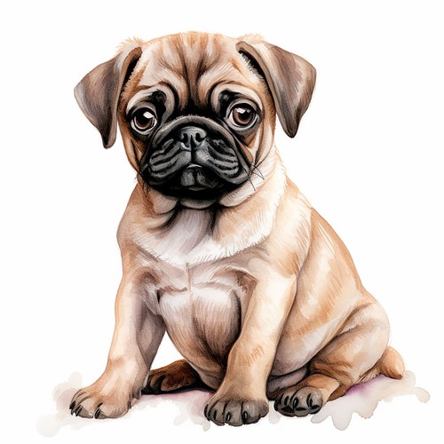 Wandtattoo aufkleber mops - wandtattoo,