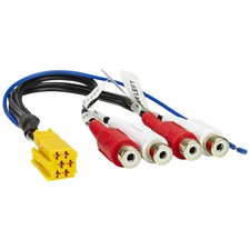 Line-Out Adapter Mini-ISO gelb 6-pol. 4-Kanal passt für Becker Blaupunkt Grundig