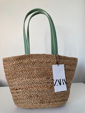 ZARA braune JUTE BEUTELTASCHE