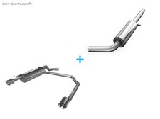 Fox Edelstahl Duplex Komplettanlage R32-Design VW Golf 4 je 90mm doppelwandig