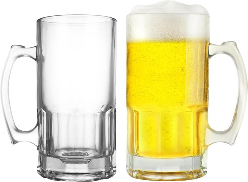2er set masskrug - 1l, bierglas