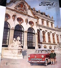 Auto-Werbebroschüre "Ford Revue", April 1957, sehr selten, ca. 32,5 x 24,7 cm