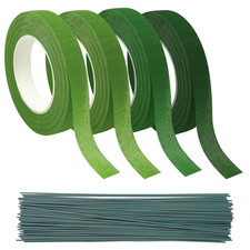 4 Rollen Floristen-Klebeband, Papier Blumenband, Blumen-Band mit 100 Blumendraht