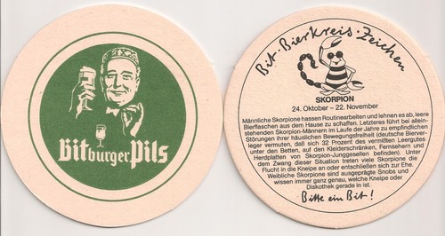 Bitburger alter bierdeckel - alter,