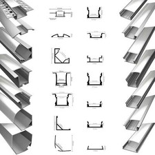 LED Aluprofil Aluminium Profile Alu Schiene Leiste Leuchte 2m für LED-Streifen 