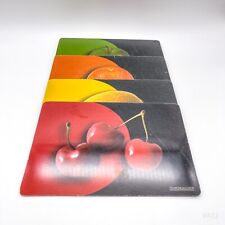 4x Schneidebrett mit Obst-Print von Fackelmann, Schneidebrett Kunststoff 16x22cm