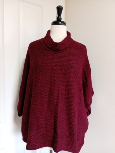 Hellweinfarbener poncho mit - hellweinfarbener,