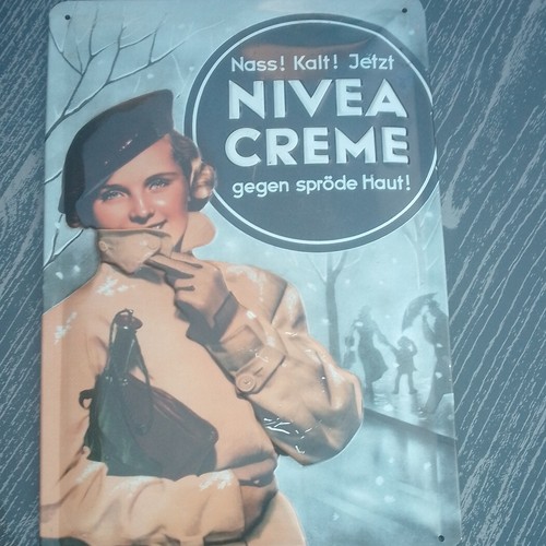 Nivea creme werbe blechschild - creme, werbe-blechschild
