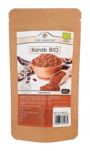 Ungerösteter bio johannisbrot - ungerösteter, bio-johannisbrot