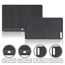 Gusseisen Grillplatte Wendeplatte Universal Grillpfanne Burgerplatte BBQ-Toro