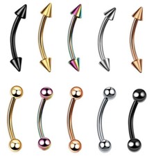 6MM-16MM BANANA PIERCING STAB EDELSTAHL BAR BANANE GEBOGEN BARBELL AUGENBRAUEN
