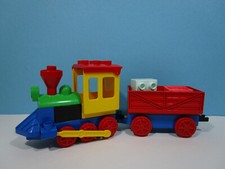 Lego ® Duplo Eisenbahn schiebe Lok + Anhänger  (1)