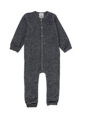 Hessnatur Wollfrottee Baby Overall aus reiner Bio-Merinowolle grau Gr. 98 / 104