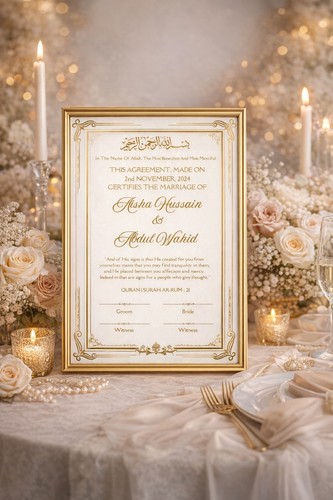 Nikkah zertifikat gold - nikkah,