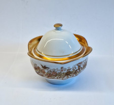 Zuckerdose Porzellan Weiß Goldrand Graf v. Henneberg Ilmenau "Atelier Weimar"