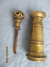 Antiker Bronze Mörser mit Bronze Eisen Stößel für Betelnüsse Arzneimittel