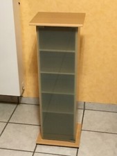 CD/DVD Regal in Holzoptik buche m.Milchglastüre u.Magnetverschluss