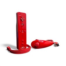 Original Nintendo Wii Motion Plus Controller Fernbedienung + Nunchuk in rot ✅