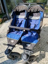 tfk Geschwister Kinderwagen Kombi + Sitz Blau mit Luftreifen inkl. Zubehör