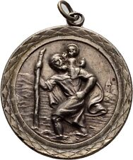 Wallfahrt Medaille St Christophorus Silber 31 mm/ 10,6 g Original Münze #SXK130