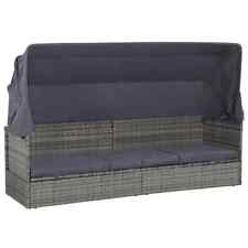 Gartensofa Baldachin Sonnenliege Gartenliege Lounge Sofa Bett Poly Rattan Couch