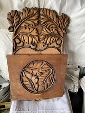 Antik Holz  Wandhalter Zeitung   geschnitzt Landhaus Nostalgie Requisite