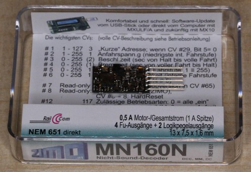 Zimo decoder mn160n 500ma mit - 500ma,
