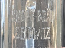 Brauerei KNOPF SEIDWITZ Bierkrug Glaskrug Bierglas 0,5 l Oberfranken +1966 alt 2