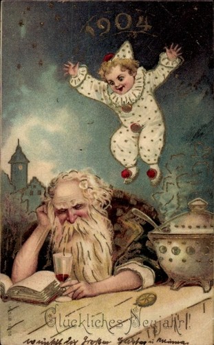 Präge gold litho glückwunsch - litho,