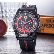 Ferrari Scuderia Chronograph Formula 1 Diver Racing Red Silicone Men Watch 43mm