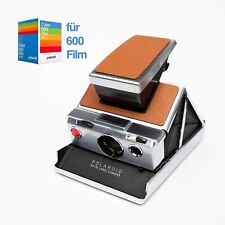 Polaroid SX-70 Model 1 600 Film Converted + Refurbed + Büffel Echtleder braun