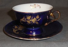 Kobaltblaue Sammeltasse mit Untertasse von Apulum