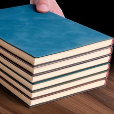 A5-Lederbuch mit Hautgefühl modischer Notizblock Tagebuch Lernnotizbuch Groß