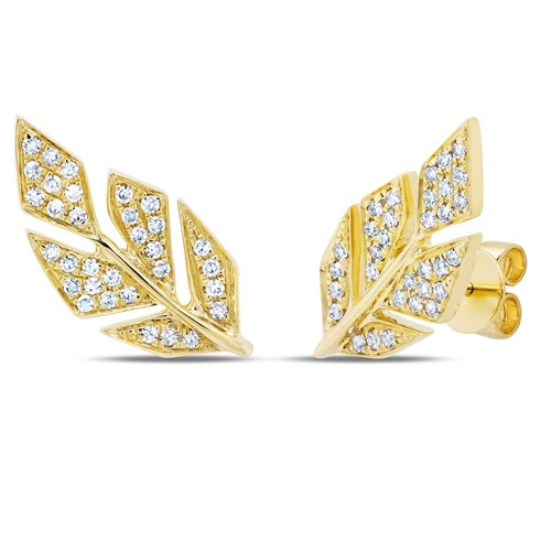 14k gelbgold diamant - diamant, blatt