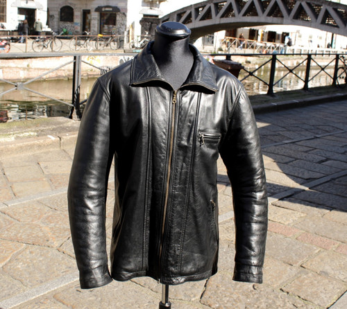 Herren lederjacke schwarz - , 90