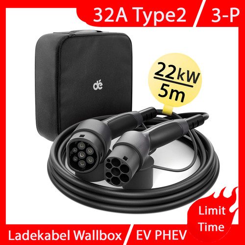 Typ2 ladekabel 32a wallbox - 32a,