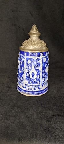 Alter bierkrug mit zinndeckel - mit,