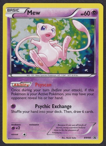 Pokemon mew bw98 holo - bw98, black