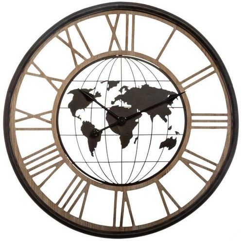 Wanduhr mit weltkarte und - wanduhr,
