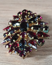 Vintage strass brosche rot - vintage,