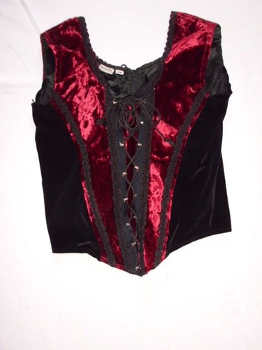Vintage gothic samtkorsage top - vintage,
