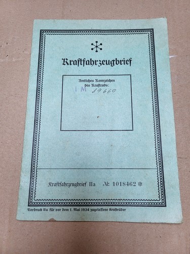Kfz brief kraftfahrzeugbrief - kfz,