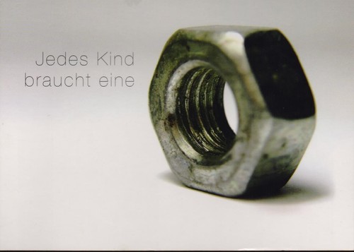 Neue werbepostkarte von sos - neue, "sos