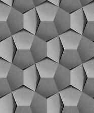 Vliestapete 3D-Optik Geometrisch Grau Schwarz Silber Metallic A54601 (4,56€/1qm)