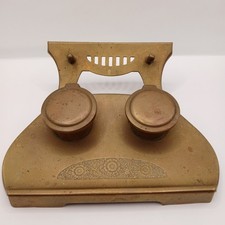 Antike Jugendstil Schreibtischgarnitur aus Messing um 1910 mit Federablage