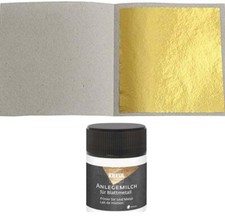 50 Blatt Blattgold Imitat Schlagmetall Vergolden + 1 x Kreul Anlegemilch 50ml