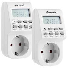 DEWENWILS Zeitschaltuhr Steckdose Digitale Wochenzeitschaltuhr 2Packs 3680W
