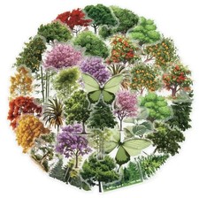 50x Transparente Wald Sticker